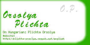 orsolya plichta business card